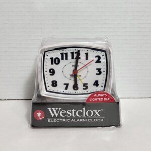 Westclox Dialite Electric Clock Alarm Model 22192 White New Sealed